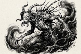 draw horror and dark fantasy illustrations