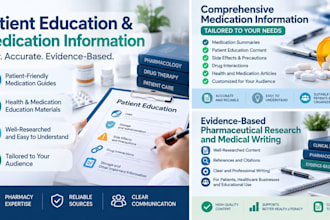 create patient education and medication information content
