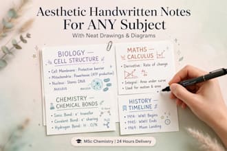 write aesthetic handwritten notes for any subject with diagrams