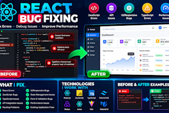 fix react js bugs errors and issues in your web application