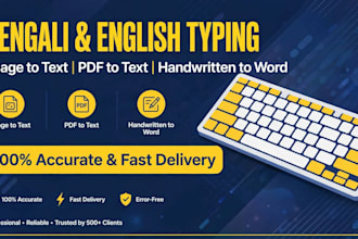 do fast bengali  and english typing from image to pdf