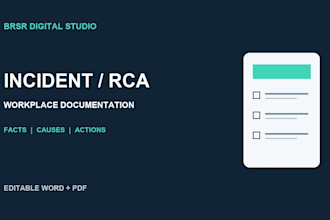 prepare a workplace incident report and root cause analysis
