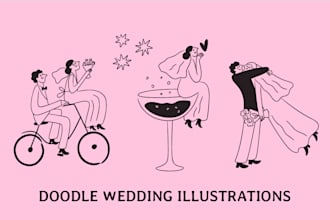 draw custom wedding illustrations for stationery