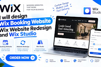 design wix booking website, wix website redesign and wix studio