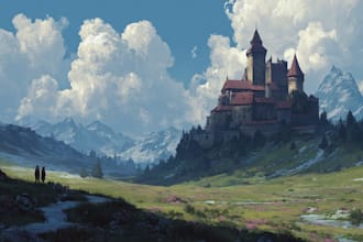 draw custom landscape illustrations and scenic backgrounds