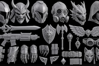 design custom 3d cosplay props, halloween masks and accessories