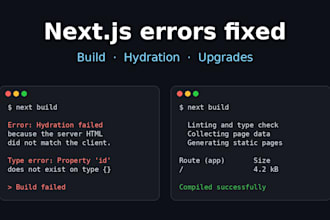 fix bugs build errors and hydration issues in your nextjs or react app