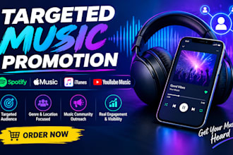 itunes music promotion spotify music promotion apple music, tidal music youtube