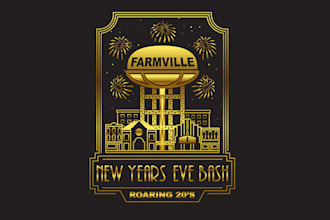 design a fun farm, new years eve bash, party and event logo