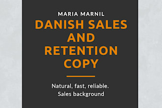 write danish sales emails and customer retention messages that convert