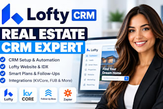 setup lofty CRM, lofty HTML website, lofty smart plan, kvcore, follow up boss
