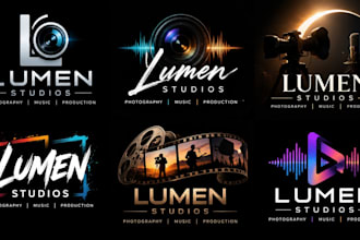 design a modern creative, photography, music, recording, production studio logo