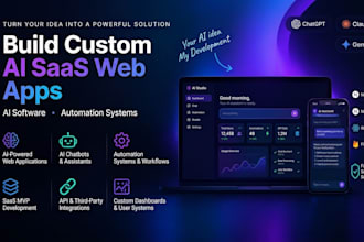 build ai saas web app custom ai software automation system mvp web app ai apps