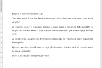 saisie, dactylographie et transcription