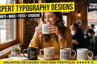 make amazing typography and custom coffee mug design