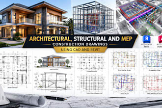 create architectural, structural and mep construction drawings using cad