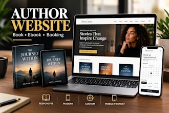 build book author website ebook author landing page create booking website