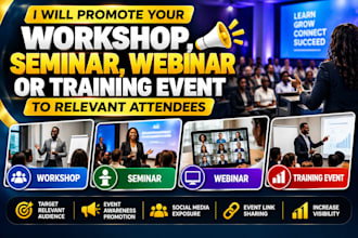 promote your workshop, seminar, webinar or training event to relevant attendees