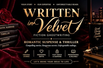 ghostwrite your romantic suspense or thriller fiction