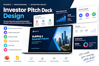 design investor pitch deck for startup fundraising and business