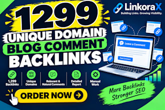 build 1299 dofollow unique domain blog comment backlinks
