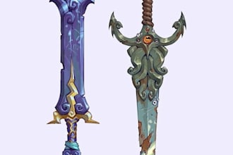 create weapon design and illustration