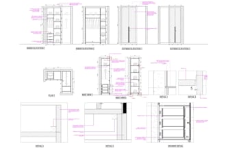 prepare joinery shop drawings for doors, wardrobes and kitchens in autocad
