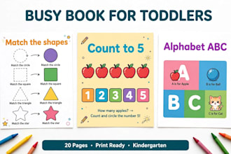 design kids busy book and kindergarten activity worksheets