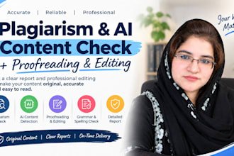 check plagiarism and ai content edit and proofread
