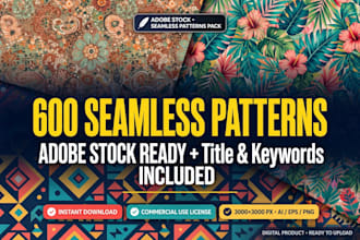 create 100 ai generated seamless pattern vector ready for adobe stock with title