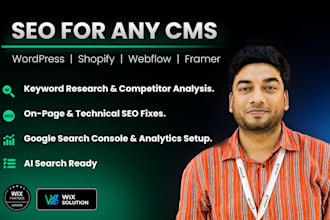 do SEO for wordpress, shopify, webflow and framer with ai search