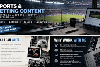 write expert sports articles, betting content and analysis