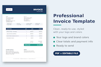 design a professional editable PDF invoice or template