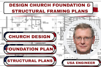 design church foundation,structural framing plans and permit drawings