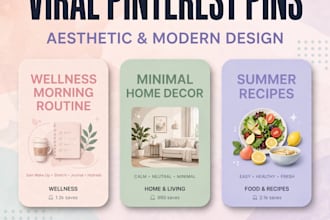 design aesthetic pinterest pins for etsy and shopify store