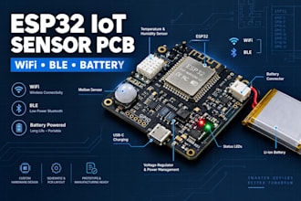 design esp32 iot sensor pcb with wifi ble and battery