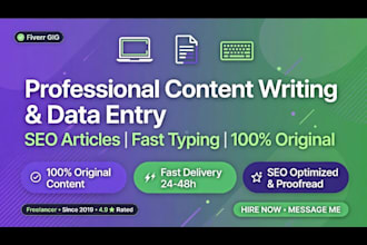 do accurate data typing, data entry and content writing