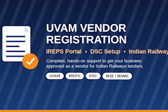do your uvam vendor registration and dsc on ireps for indian railways