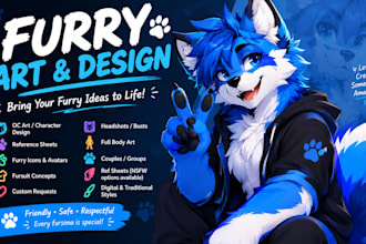 create furry headshot oc stickers furry reference sheet for your fursona