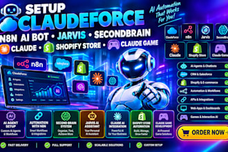setup claudeforce n8n ai bot jarvis secondbrain claude shopify store claude game