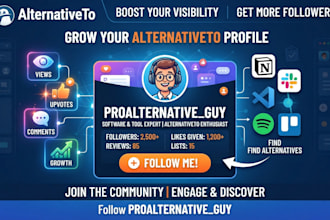 promote your alternativeto profile for more views and followers