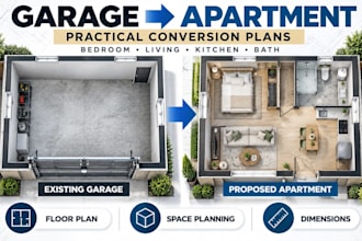 design your garage apartment conversion with a practical residential floor plan