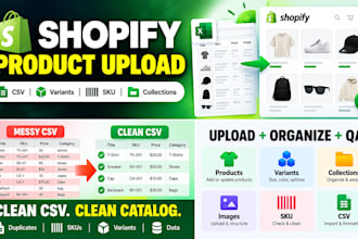 do shopify product upload and CSV cleanup