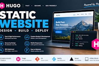 build fast responsive hugo static website design