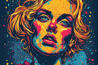 draw wpap pop art sport potrait