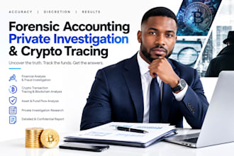 do forensic accounting, private investigator, crypto tracing