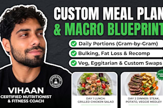 design a custom meal plan and diet protocol for muscle gain or fat loss
