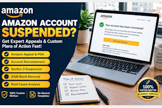 write an amazon appeal and plan of action poa for account suspension and asin