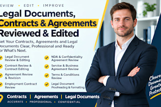 review and edit legal documents contracts agreements and employment contracts