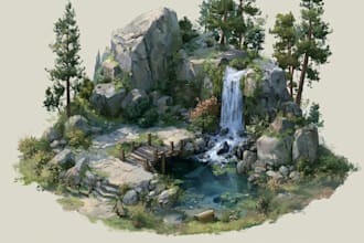 do a fantasy environment, landscape design